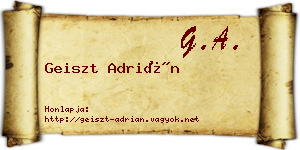 Geiszt Adrián névjegykártya